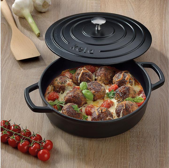 Produktbild Kela Bräter rund Calido schwarz (28 cm, Bräter + Schmortopf, Gusseisen)