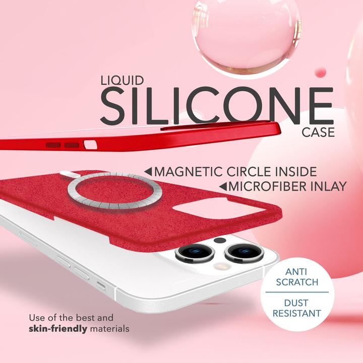 Actual product image Nalia Liquid silicone case with MagSafe function & 2x display protection glass (Apple iPhone 14)