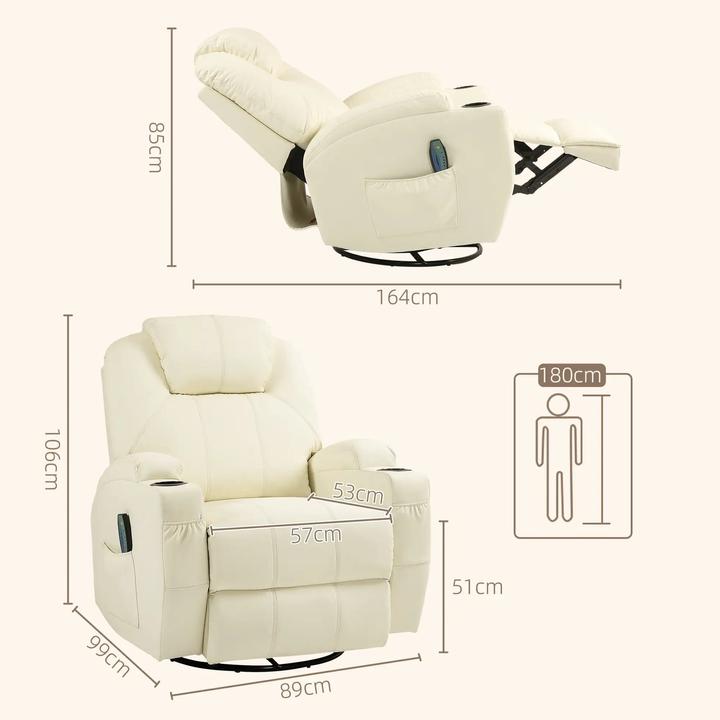Actual product image Swisshandel24 Relax armchair massage function electric reclining function, rocking function, swivelling spring
