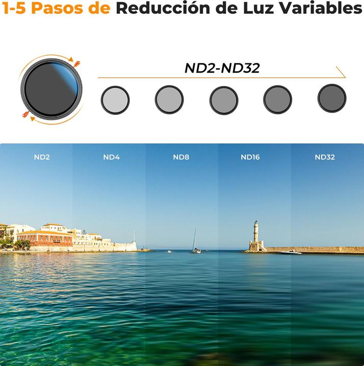 Actual product image K&F Concept 52MM 2 in 1 CPL+Variable ND2ND32 Lens Filter 18Layers Blue Coated, without Black Cross (C Series)