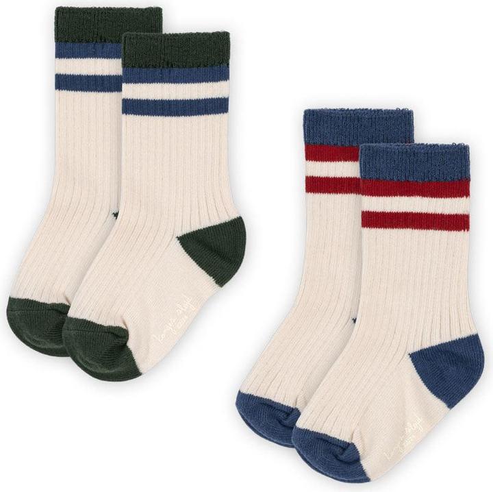 Konges Slojd 2Pack Gerippte Socken Multi Stripe