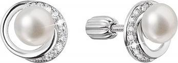Produktbild Evolution Group Silver Stud Earrings With A Round River Pearl And Zircons.1b
