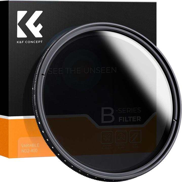 Image du produit K&F Concept Filtre pour objectif 40.5MM ND2-ND400 variable (1-9 Stops), filtre à densité neutre ajustable (Filtre de couleur neutre)
