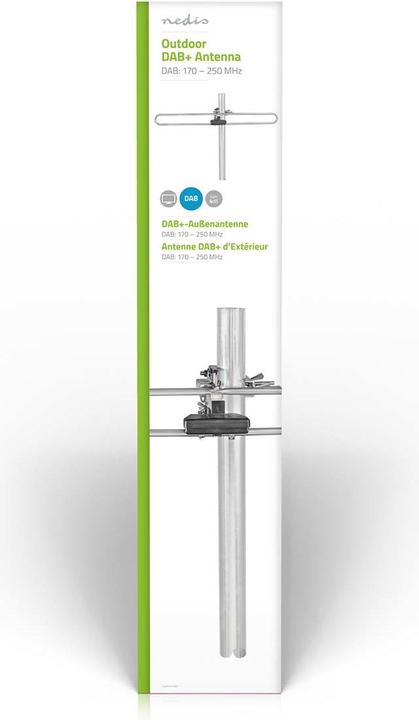 Produktbild Nedis DAB Antenne - Max. 4dB Verstärkung - DAB: 170-250 MHz - 50 km Reichweite - für Draussen ANORD (DAB/ DAB+)