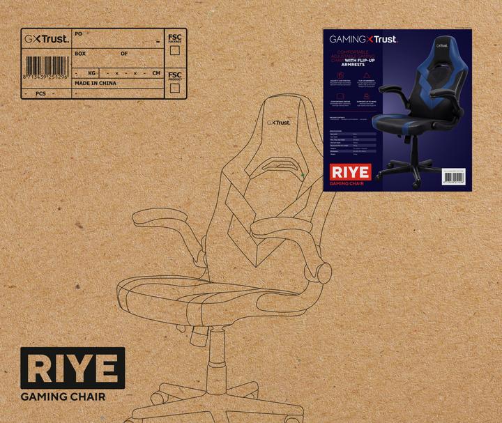 Actual product image Trust GXT 703B Riye Gaming Chair Black/Blue