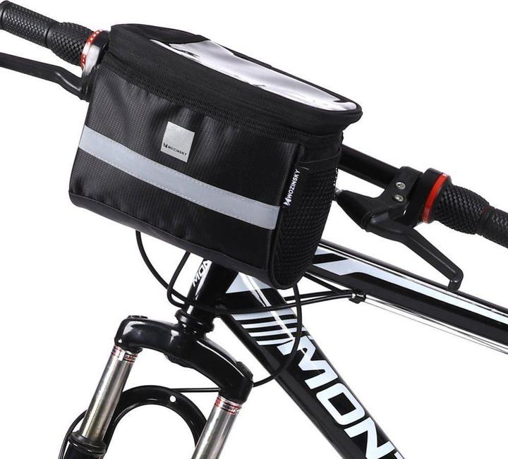 Produktbild Wozinsky Fahrradlenkertasche mit Fenster für Smartphone 2L schwarz WBB12BK universal (2 l, Lenkertasche)