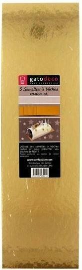 Actual product image Patisdécor Gold Cardboard Log Sole - 29cm (5pcs)