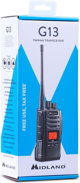 Produktbild Midland G13 Funkgerät, PMR446 16 Kanäle, Standlader, Akkupack 2600 mAh (C1462) (12 km)
