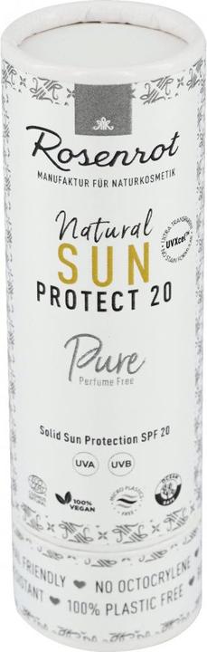 Rosenrot Stick solaire FPS20 Pur - sans parfum (Crème solaire visage, SPF 20, 50 g)