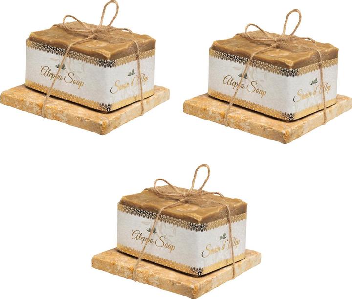Natura Punto 3er-Set Echte Aleppo-Seife (Hartseife)