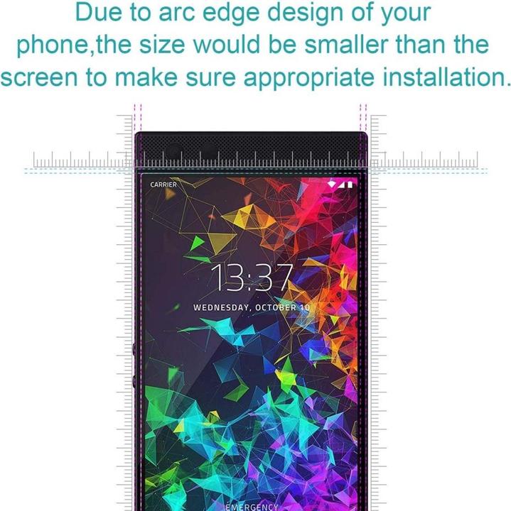 Actual product image Screenguard Razer Phone 2 Protective Glass Film Case Friendly Design (1 Piece, Razer Phone 2)