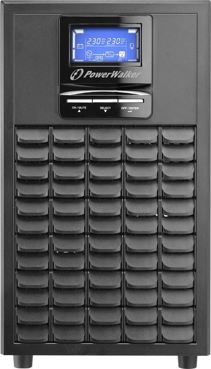 Powerwalker VFI 3000 C LCD 3000VA 2400W Online USV Tower Doppelwandler SNMP Slot (3000 VA, 2400 W, Online-Doppelwandler USV)