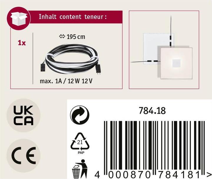Produktbild Paulmann LumiTiles Kabel Single Colour