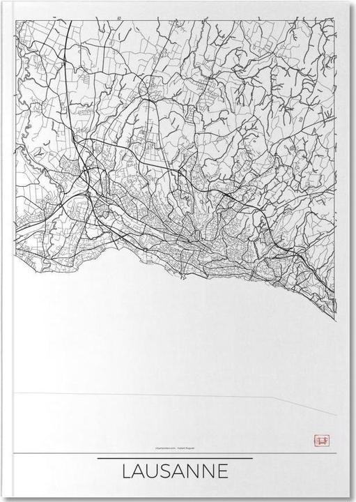 Actual product image Juniqe Lausanne Minimal Map (A4, Dotted)