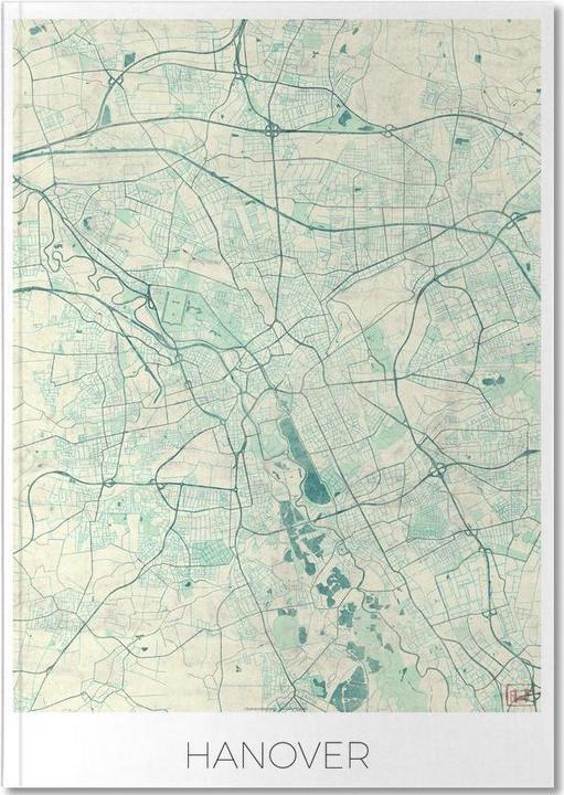 Produktbild Juniqe Hannover-Vintage-Stadtkarte (A4, Blanko)