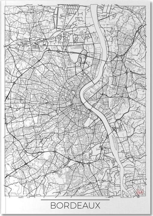 Actual product image Juniqe Bordeaux Minimal Map (A4, Dotted, Hardcover)