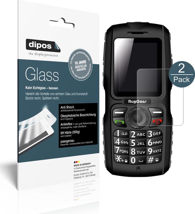 Actual product image Dipos Screen Protector Anti-Shock (2 Piece, RugGear RG100)
