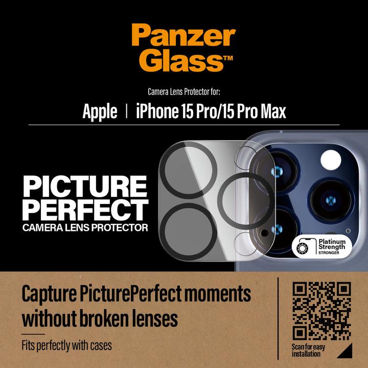 Produktbild PanzerGlass Camera Lens Protector (1 Stück, Apple iPhone 15 Pro, Apple iPhone 15 Pro Max)