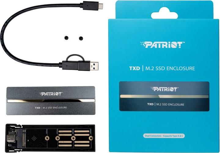 Actual product image Patriot TXD externí box USB 3.2 M.2 Gen2 NVMe SSD (M.2 2242, M.2 2230, M.2 2280, M.2 2260)