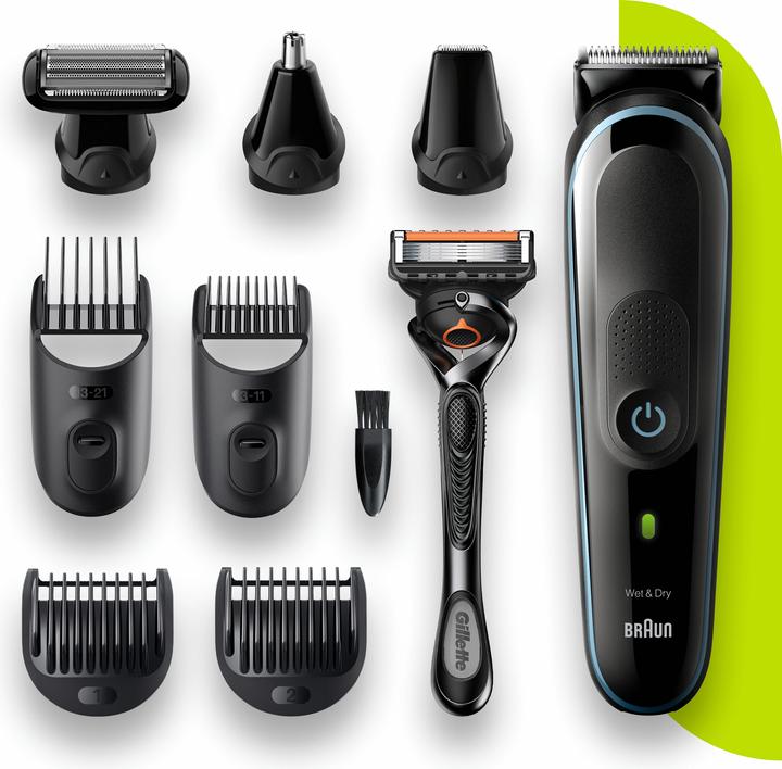 Braun MGK5380, Tondeuse Tout-En-Un, Tondeuse À Barbe 9-En-1 Pour Homme, 7 Accessoires