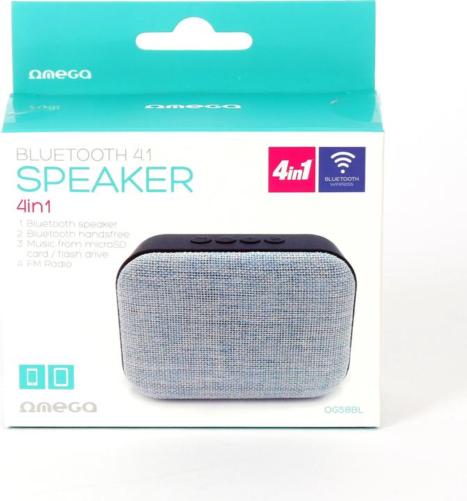 Actual product image Omega OG58BL Portable Speaker (3 h, Rechargeable battery operated)