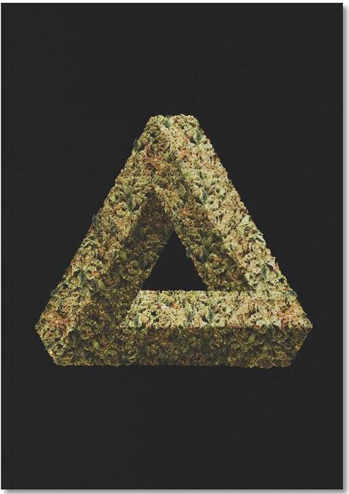Actual product image Juniqe Weed Penrose Triangle - Funny (A4, Plain)