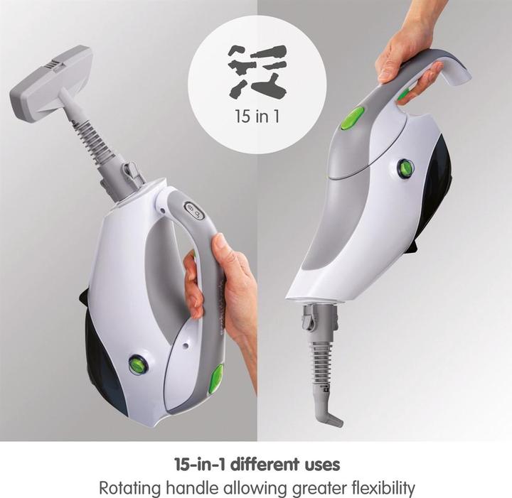 Actual product image Morphy Richards 720520, Portable steam cleaner, 0.6 L, Grey, White, Buttons, 1230 W, Carpet, Laminate (1230 W)