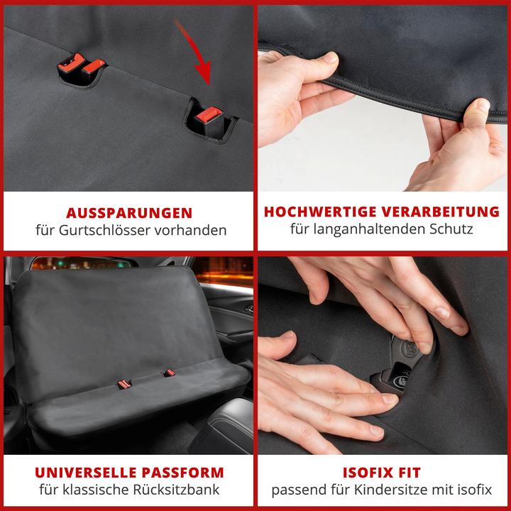 Actual product image Walser Car Seat Cover Neoprene, Car Seat Cover for Back Seat, Black
