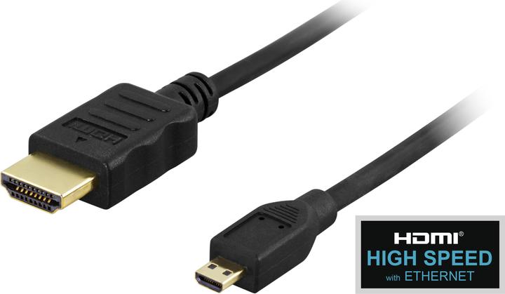 Image du produit Deltaco HDMI-1013 Câble HDMI 1 m HDMI type D (micro) HDMI type A (standard) Noir (1 m, HDMI)