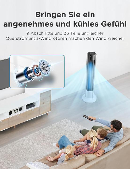Produktbild Midea Turmventilator mit Fernbedienung und Timer (45 dB)