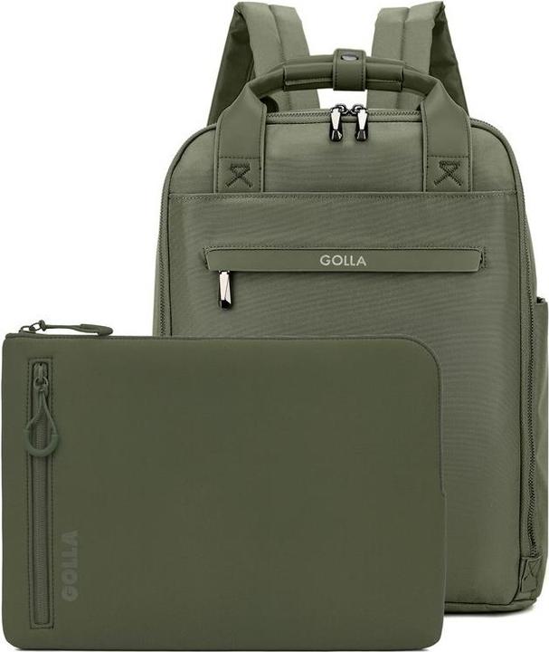 Actual product image Golla Set of backpack and laptop sleeve 15 inch, green
