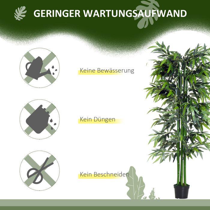 Actual product image Swisshandel24 Artificial plant, 180 cm artificial plant, artificial bamboo tree, artificial tree with cachepot (180 cm)