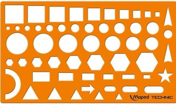 Produktbild Maped Zeichenschablone NORMOGRAPHE TECHNIC, orange