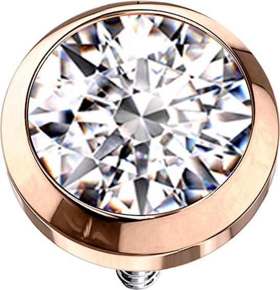 Produktbild Star Piercing Dermal Anchor rosegold mit Kristall silber (Chirurgenstahl 316L, ohne Messing)