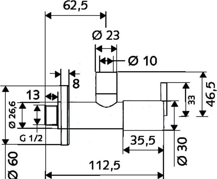 Image du produit Schell Robinet d'angle design PURIS 1/2 pouce chromé