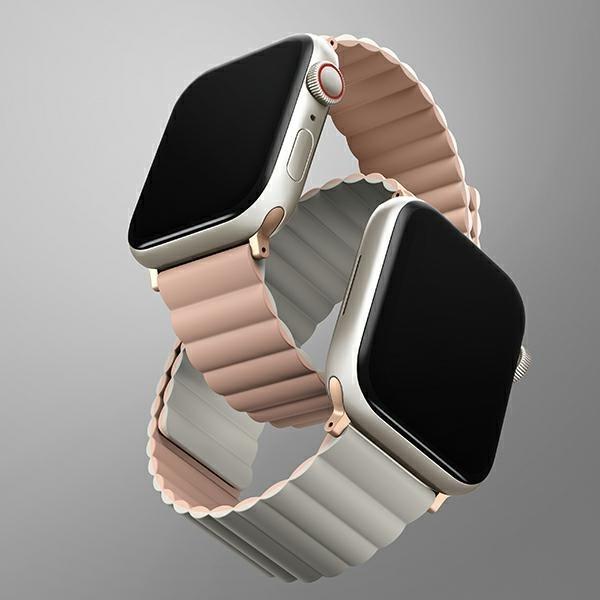 Produktbild Uniq pasek Revix Apple Watch Series 1/2/3/4/5/6/7/8/SE/SE2 38/40/41mm. Reversible Magnetic różowy-be (Edelstahl, Silikon)