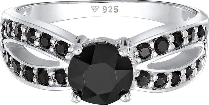 Image du produit Elli Bague Solitaire Glamour Cristal 925 Argent (52, Argent 925)
