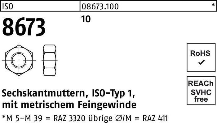 Actual product image Hexagon nut ISO 8673 M 30 x 2 10 (M30)