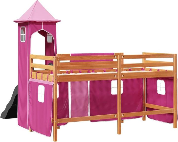 Immagine prodotto VidaXL Letto a soppalco per bambini con torre Pink (90 x 200 cm)