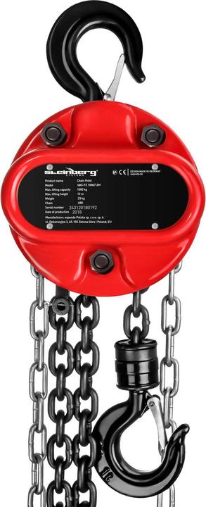 Produktbild Steinberg Kettenzug Flaschenzug Kettenflaschenzug Hebezug Handkettenzug 1 T Kette 12 m