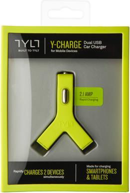 Actual product image Tylt Y-Charge Dual USB Car Charger