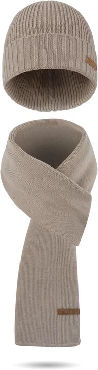 Produktbild Normani Winterset aus Merinowolle Schal und Mütze glatt Yuma - 9115