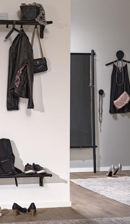Actual product image Rowico Set of 4 designer clothes hangers Milford 45 x 18 cm - Black oak (4 x)