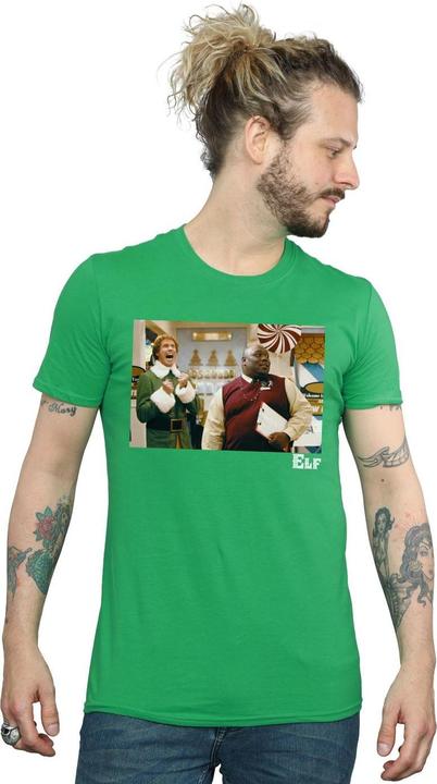 Actual product image Elf Mens Christmas Store Cheer T-Shirt (XXL)
