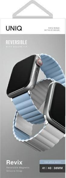 Produktbild Uniq pasek Revix Apple Watch Series 1/2/3/4/5/6/7/8/SE/SE2 38/40/41mm. Reversible Magnetic biały-nie (Silikon, Edelstahl)
