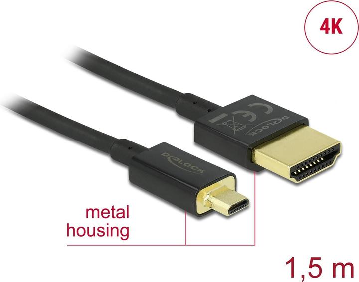 Produktbild Delock HDMI (Typ A) – micro HDMI (Typ D) (1.50 m, HDMI)