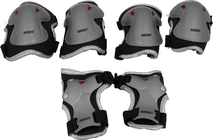 Roces Ochraniacze na łyżworolki Super JR 3-pack czarno szare 301276 M (M, Ellbogenschoner)