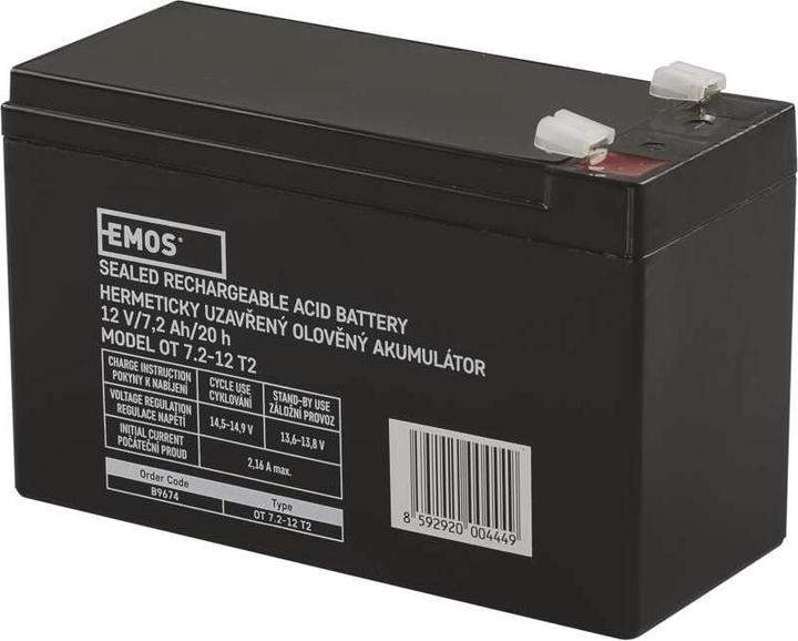 Emos ACCUMULATORE SLA 7,2Ah FA6.3 (1 pz., Specifico del dispositivo, 7200 mAh)