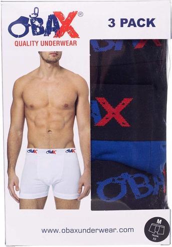 Actual product image Obax Men'S Boxer Underwear 3p Black/Blue L (L)