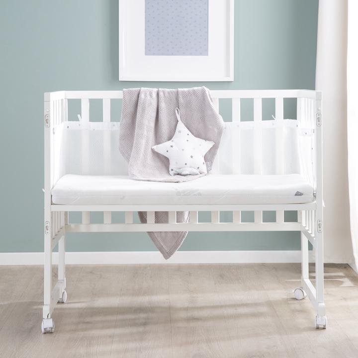 Produktbild Roba Stuben- & Beistellbett 3in1 mit Barriere Sternenzauber grau